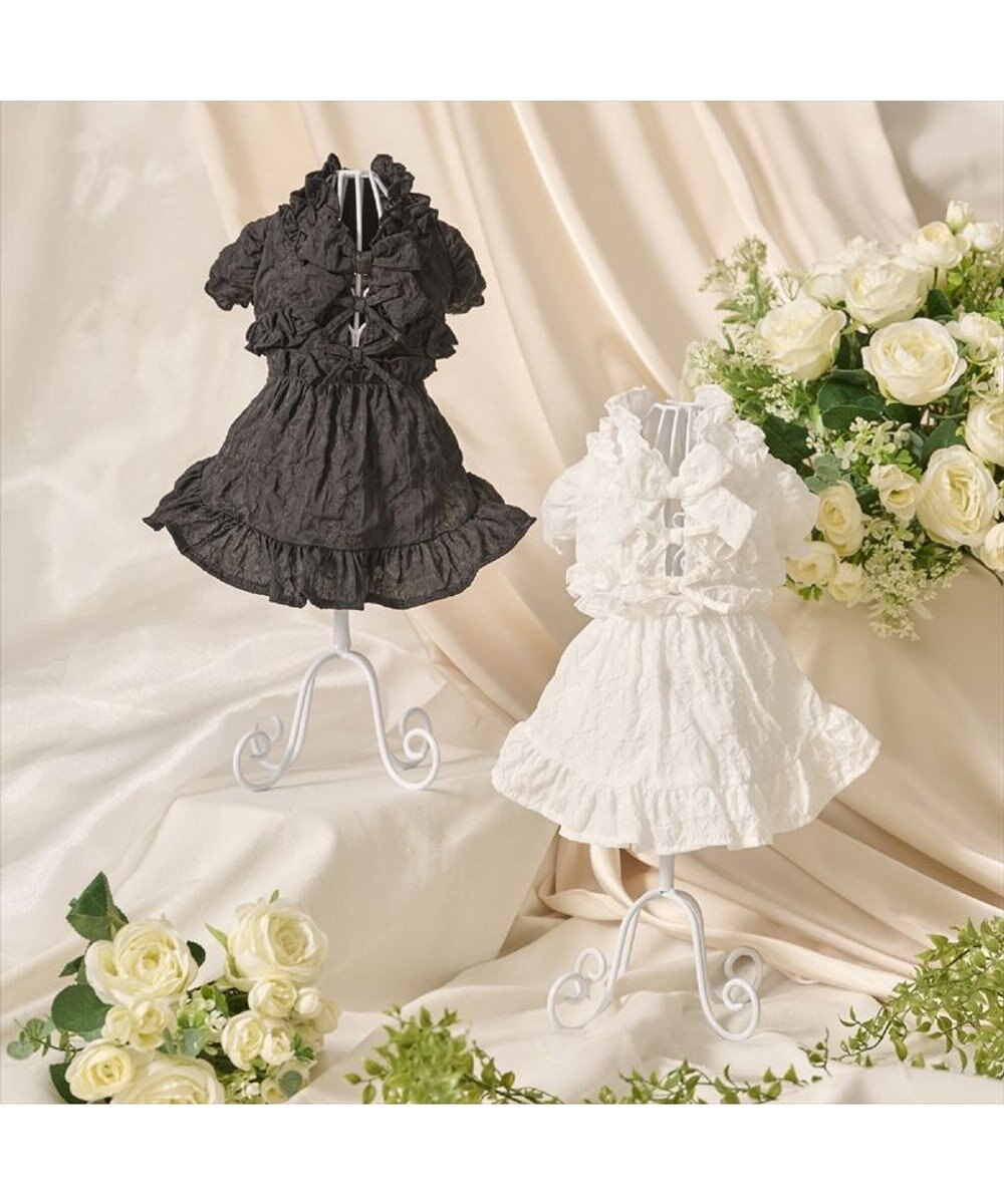 PET PARADISE cherircouture フリルリボン ワンピース 《ブラック》 小型犬 