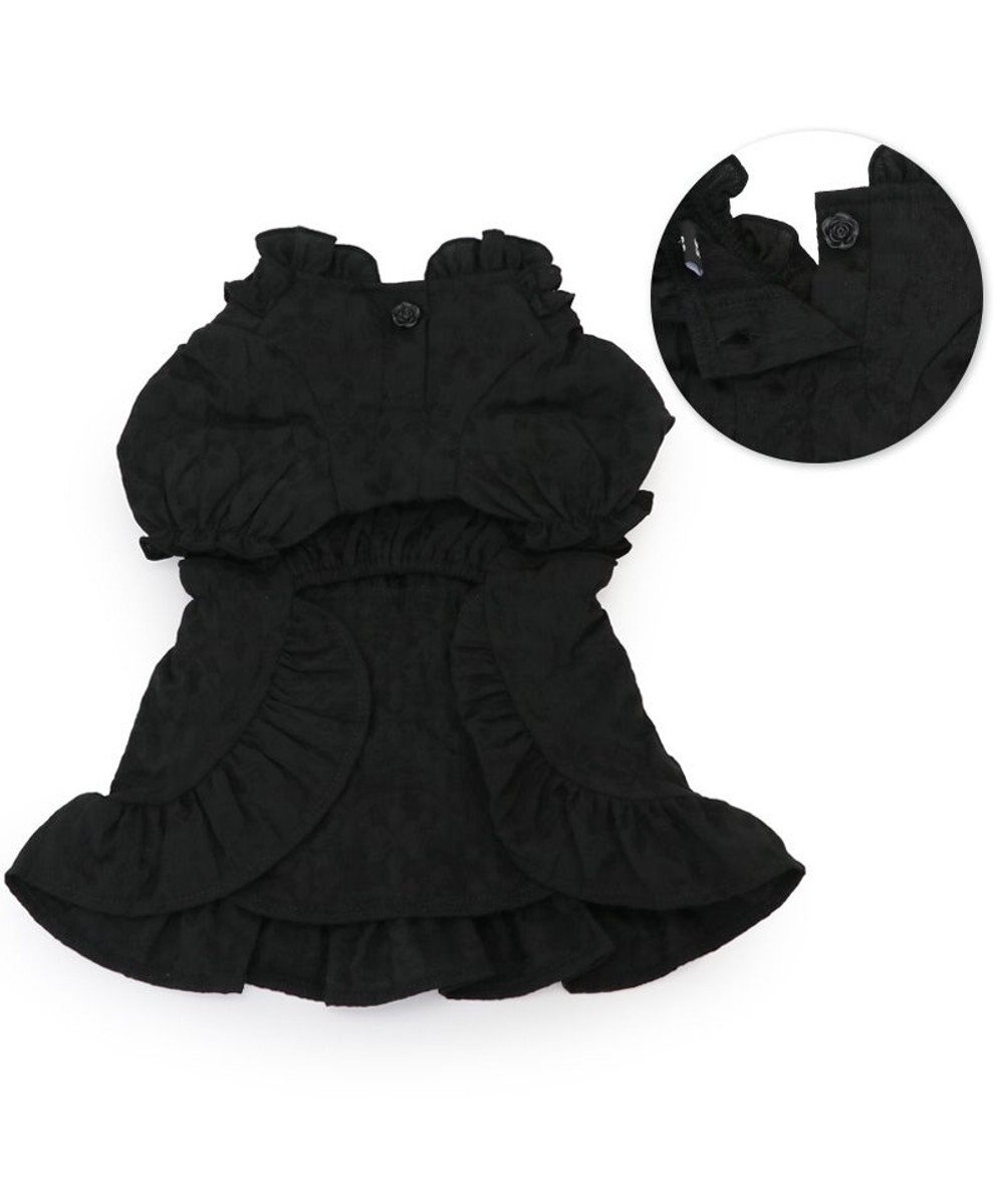 PET PARADISE cherircouture フリルリボン ワンピース 《ブラック》 小型犬 