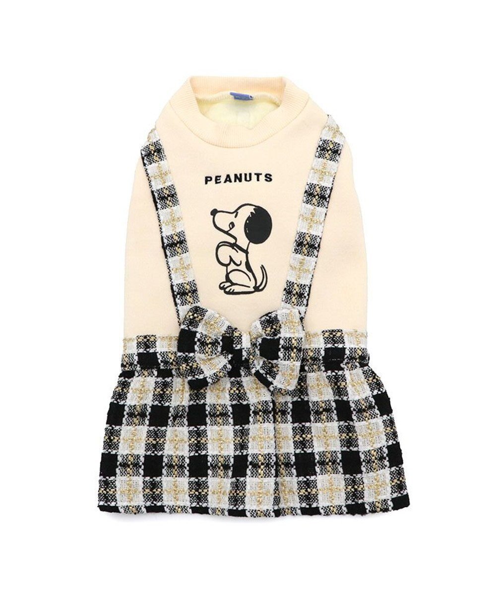 PET PARADISE スヌーピー 黒ツイード スカートつなぎ  小型犬 