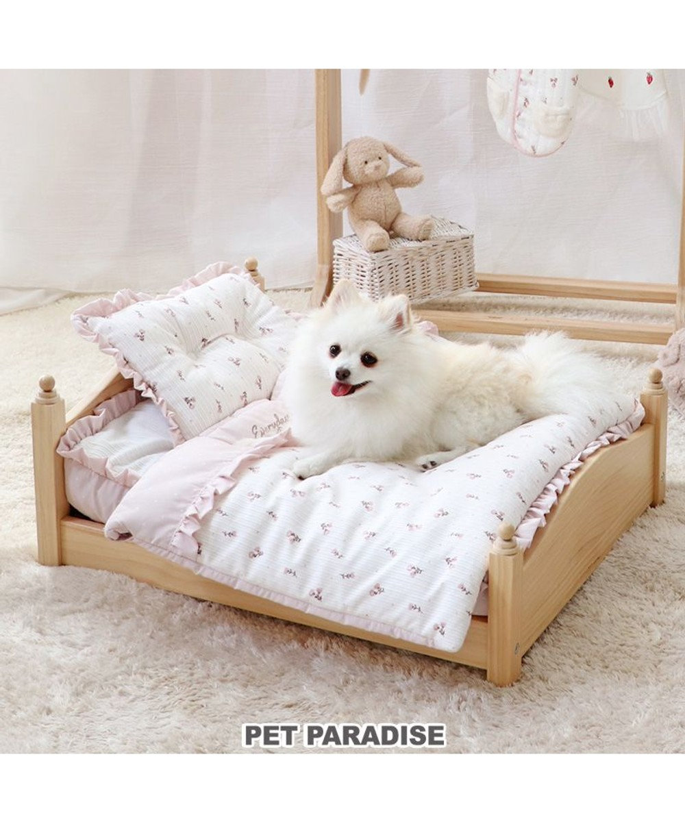 PET PARADISE ペットパラダイス ペット木製ベッド＆花柄布団 ベッド＆花柄布団セット