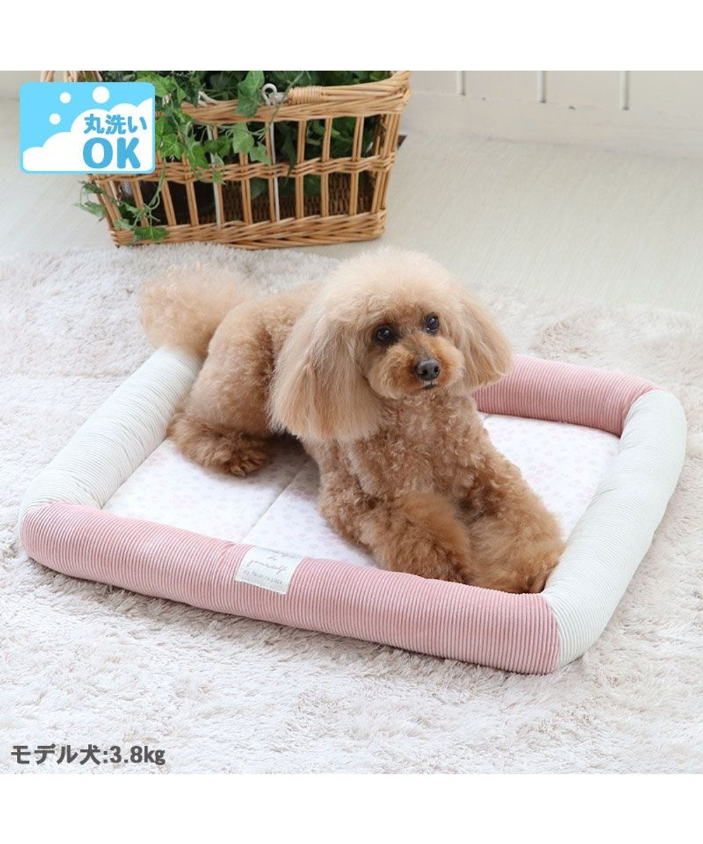 PET PARADISE 犬 カドラー カドラーベッド (57×45cm) 花柄 ウォッシャブル 洗える 犬 猫 ペットベット ハウス 小型犬 介護夏クッション ピンク（淡）