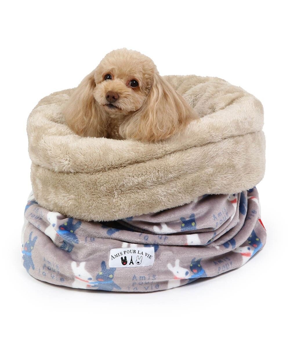 PET PARADISE リサとガスパール  遠赤外線 筒型寝袋《であい柄》 42×70cm 