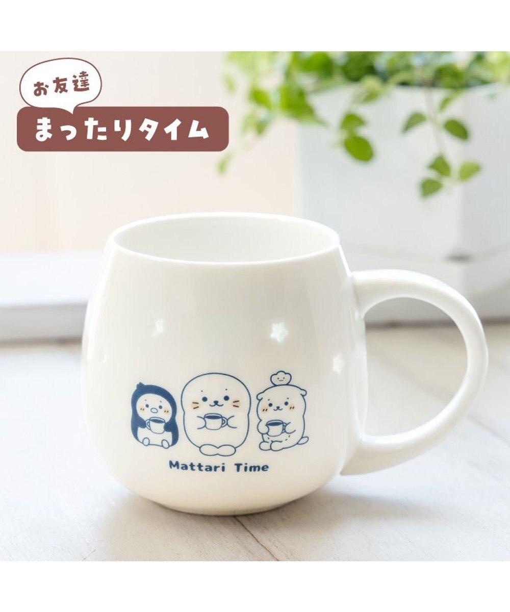 Mother garden しろたん 蛍焼きマグカップ 450mL 《お友達 まったりタイム》単品 