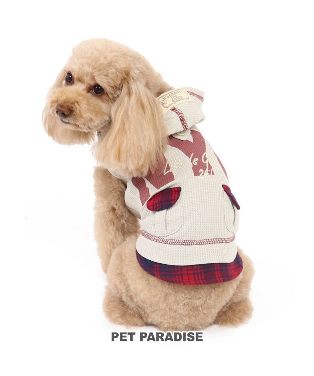 PET PARADISE 犬 服 パーカー 【小型犬】 ワッフル  ホワイト 白~オフホワイト