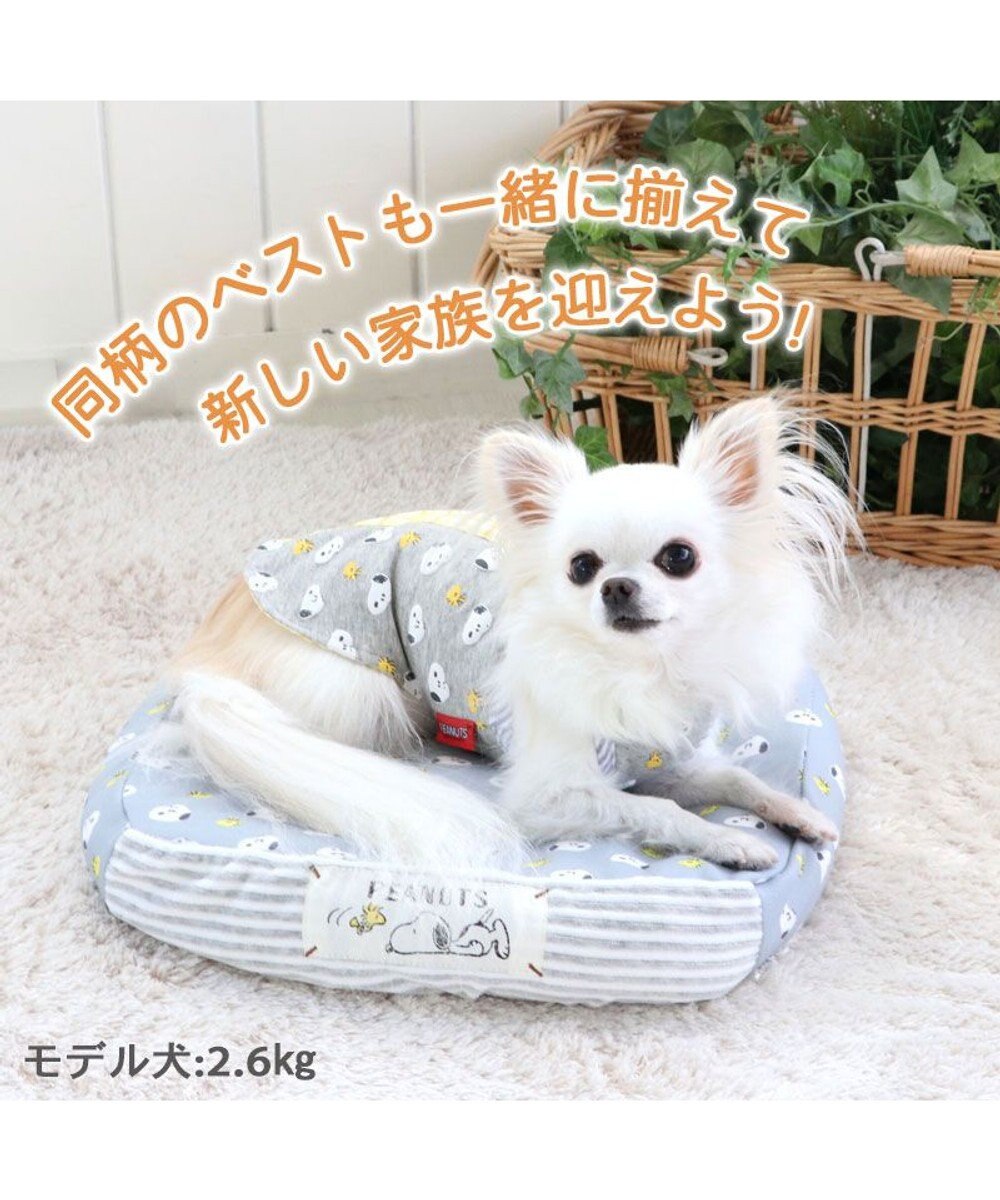 犬 ベッド おしゃれ スヌーピー (38×32cm) 顔ドット柄 着脱カバー 犬