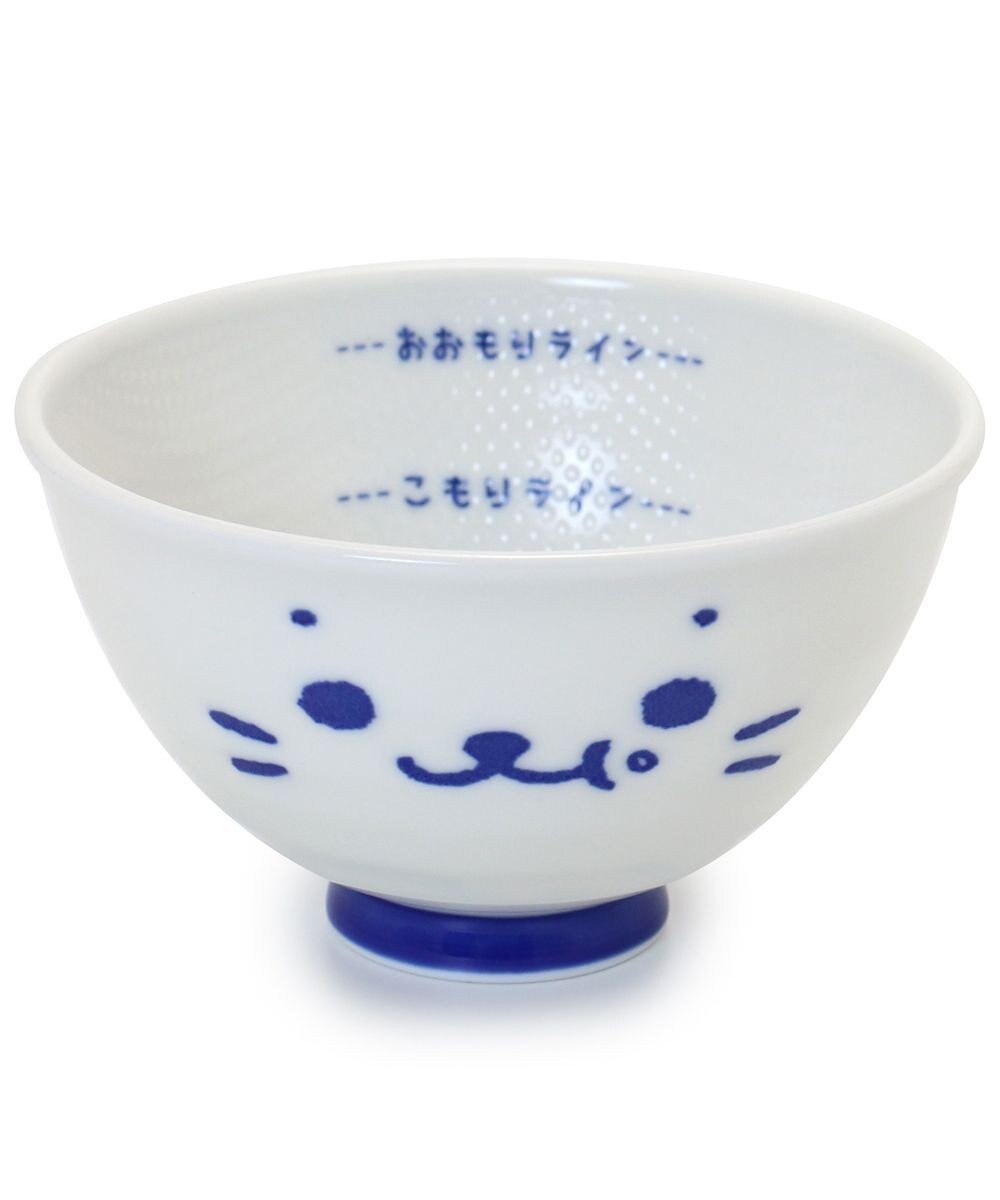 Mother garden しろたん ごはん粒がくっつきにくい ご飯茶碗 《大盛》 《顔ぼん柄/しろたん＆らっこいぬ柄》 単品 