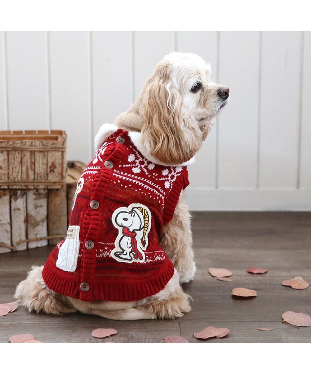 PET PARADISE スヌーピー スケート ニット 《レッド》 中型犬 大型犬 