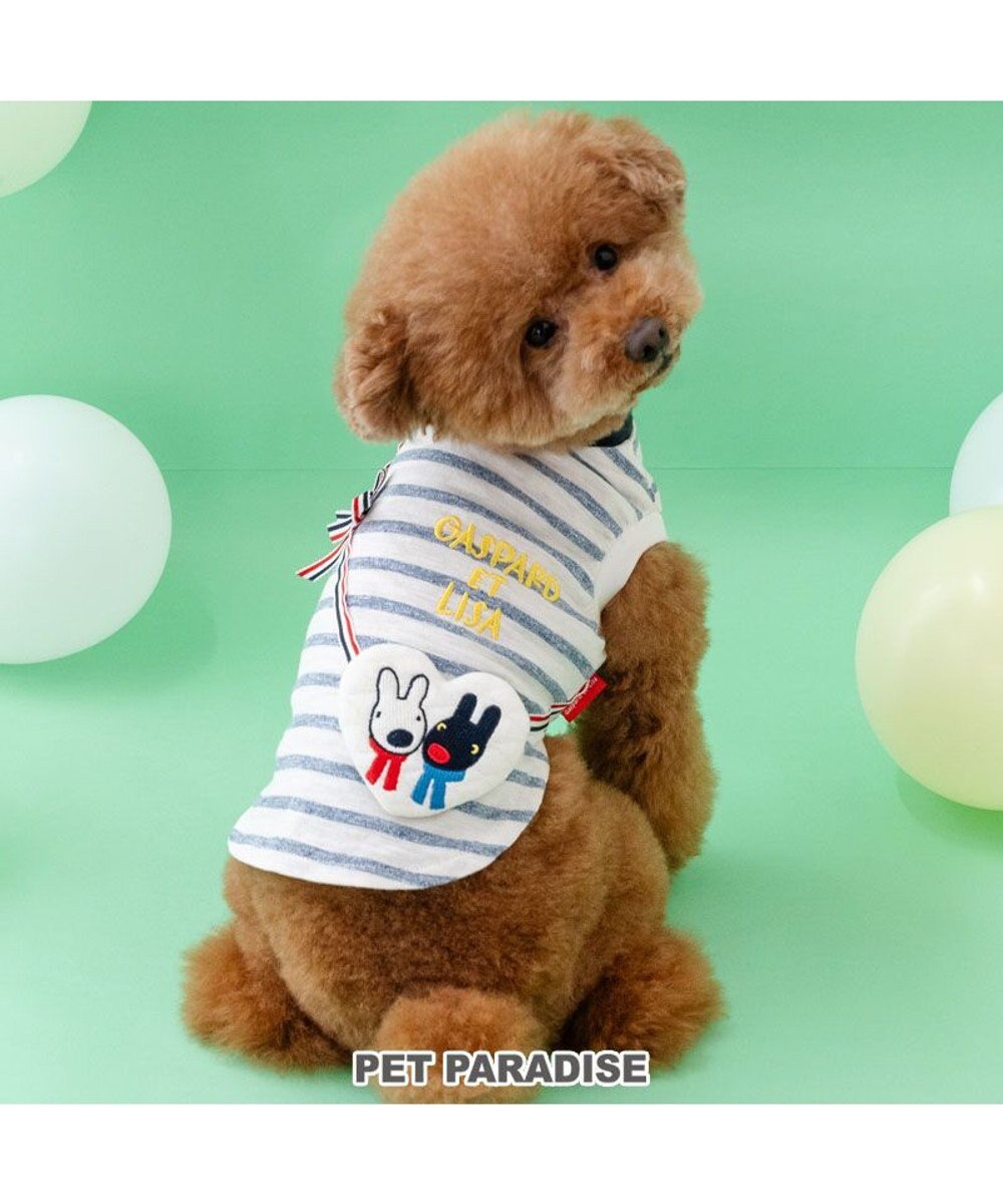 PET PARADISE リサとガスパール ボーダーハートTシャツ 小型犬