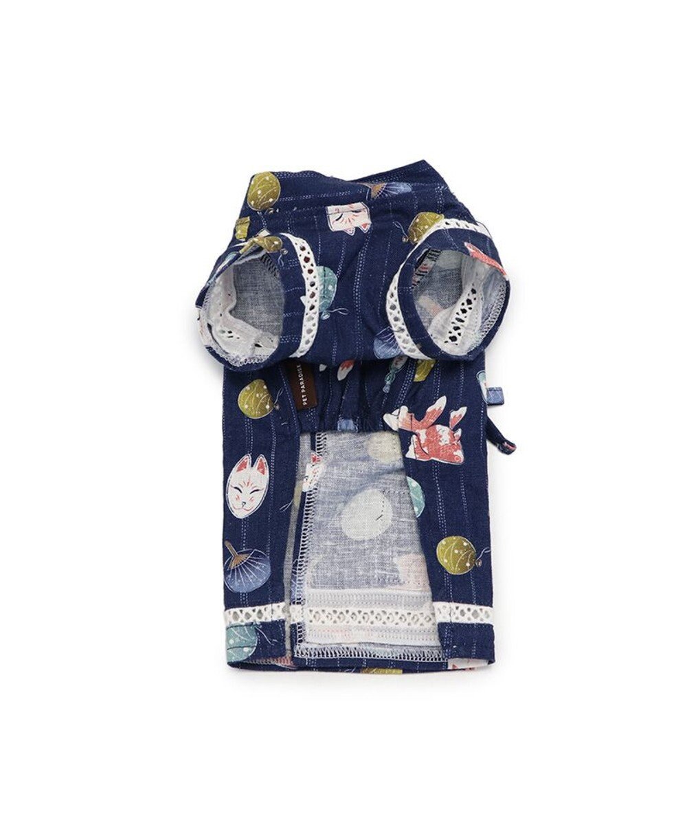 PET PARADISE ペットパラダイス 接触冷感 背中開き 甚平 《縁日柄》　小型犬 