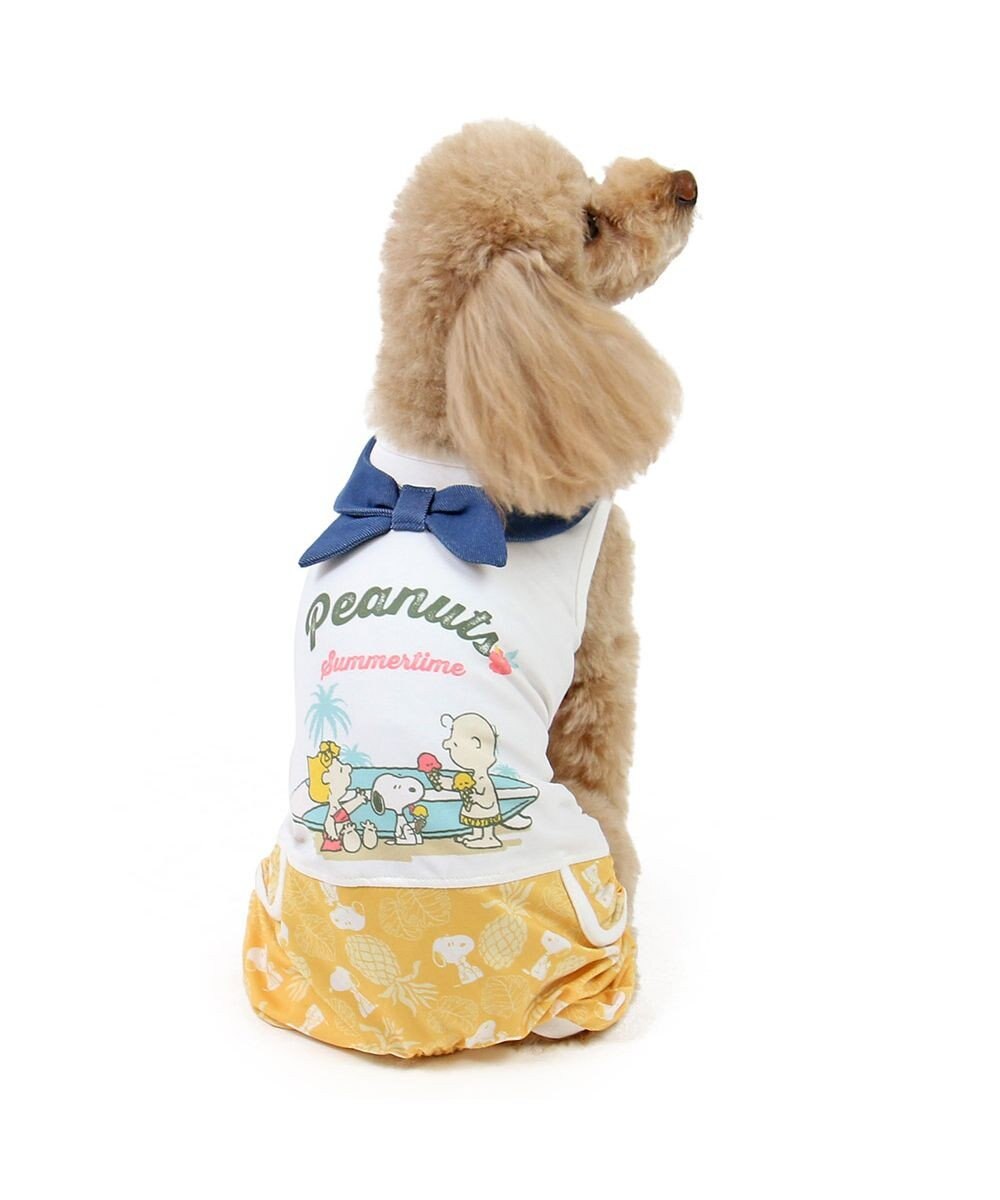 PET PARADISE スヌーピー エコメイド 天竺 パンツつなぎ  《 ビーチ柄 》 小型犬 