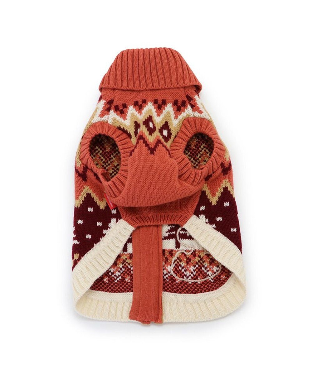 PET PARADISE スヌーピー 背中開き ニット雪遊び柄 《レッド》 中型犬 大型犬 