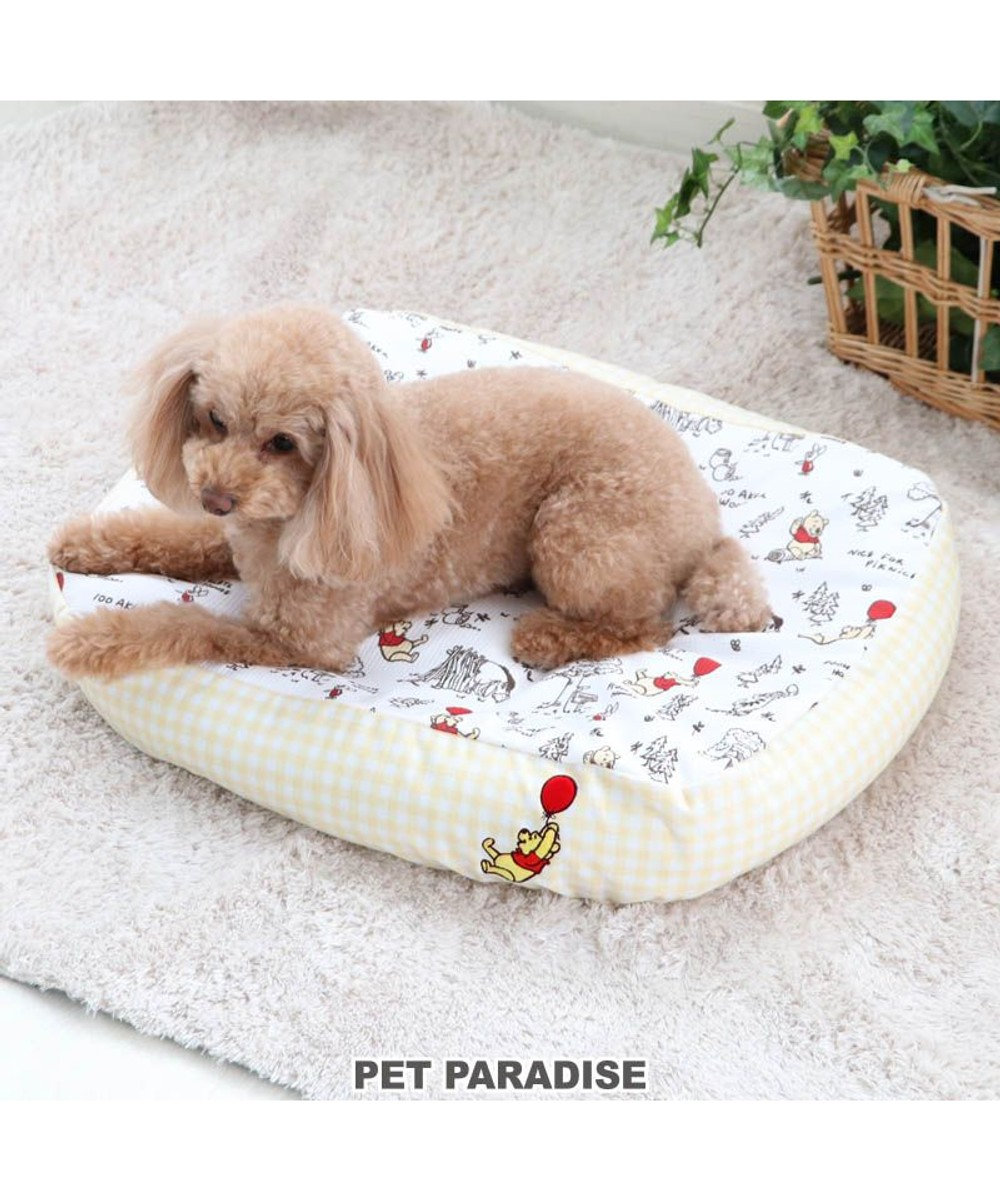 PET PARADISE 犬 ベッド おしゃれ ディズニー くまのプーさん カドラー (57×45cm) 着脱カバー 犬 猫 ベッド マット 小型犬 介護 おしゃれ かわいい ふわふわ  あごのせ 黄
