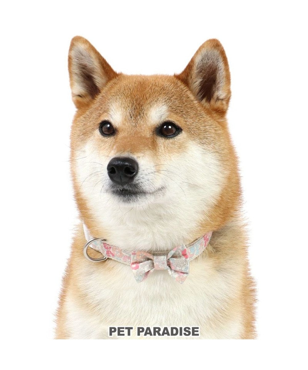 PET PARADISE 犬 首輪 【ＳＭ】 花柄 リボン ベージュ