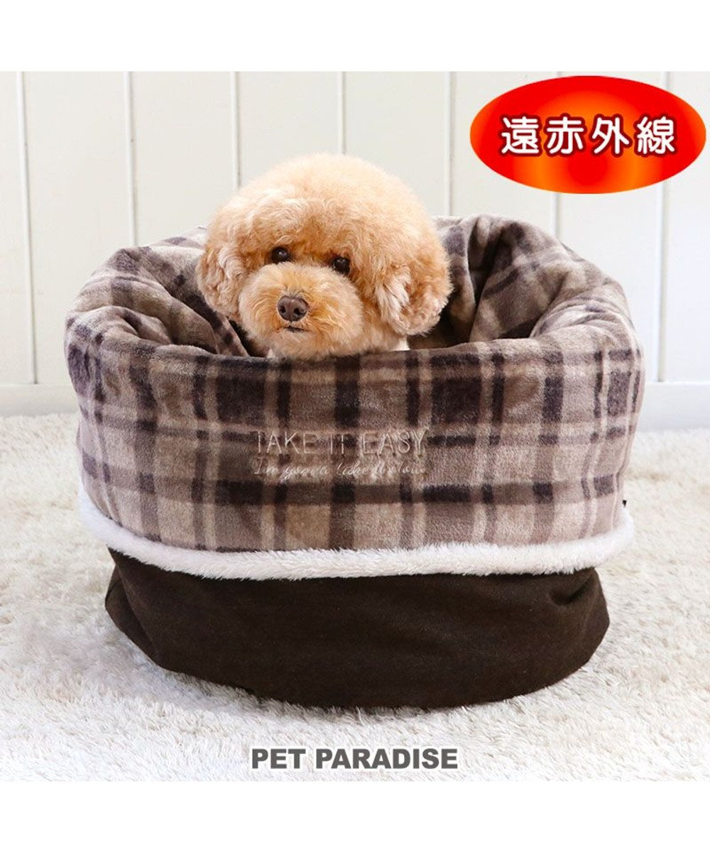 PET PARADISE ペットパラダイス 筒形寝袋 遠赤外線 《チェック柄》 42cm×70cm チェック柄