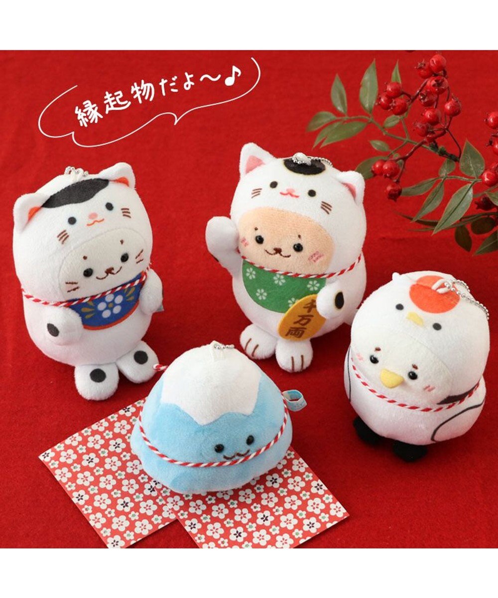 しろたん 縁起物キーホルダー 《招き猫らっこいぬ》 単品 / Mother 