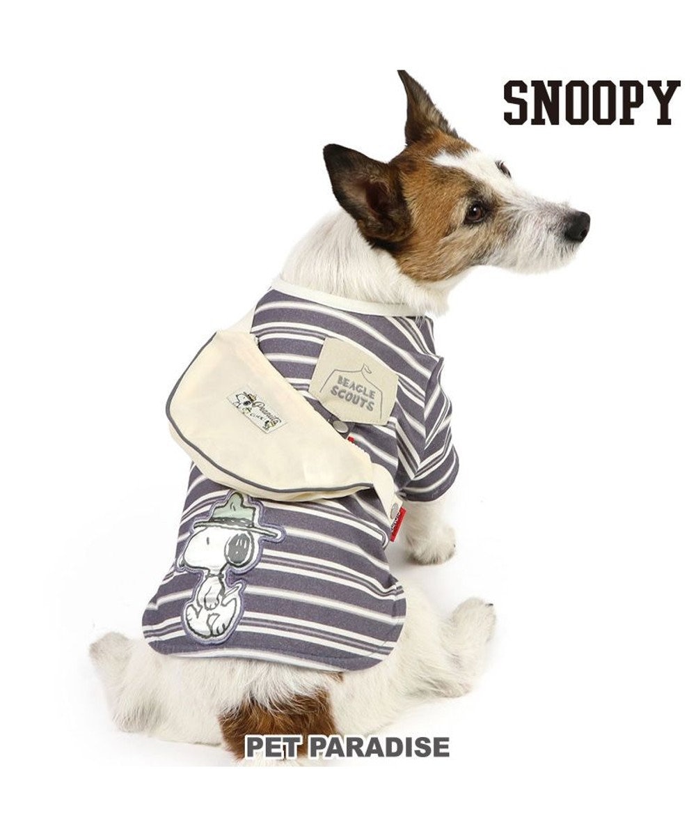 PET PARADISE スヌーピー お揃いTシャツ マルチボーダー 《グレー》 小型犬 グレー