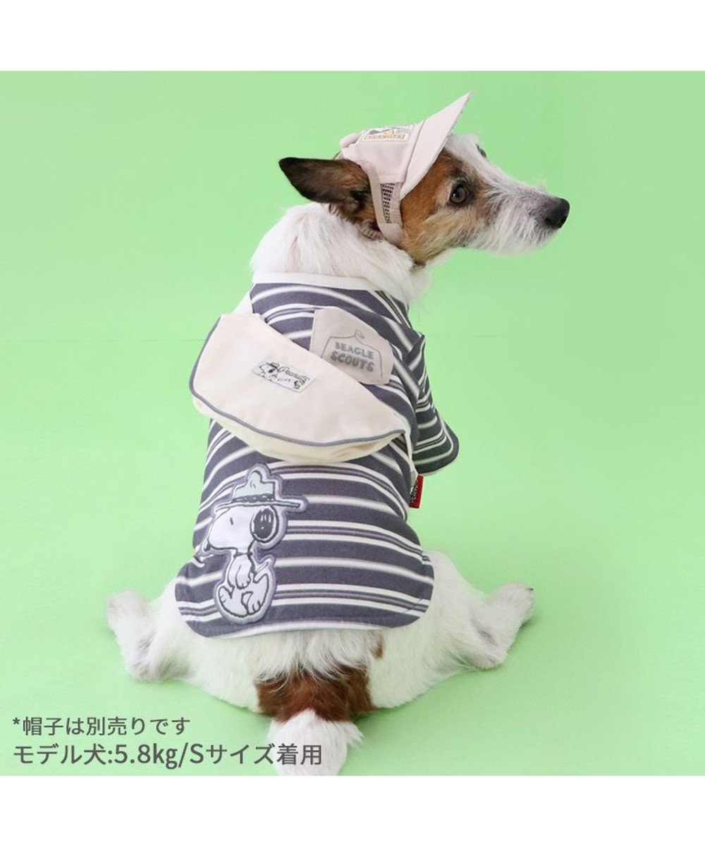 スヌーピー お揃いTシャツ マルチボーダー 《グレー》 小型犬 / PET