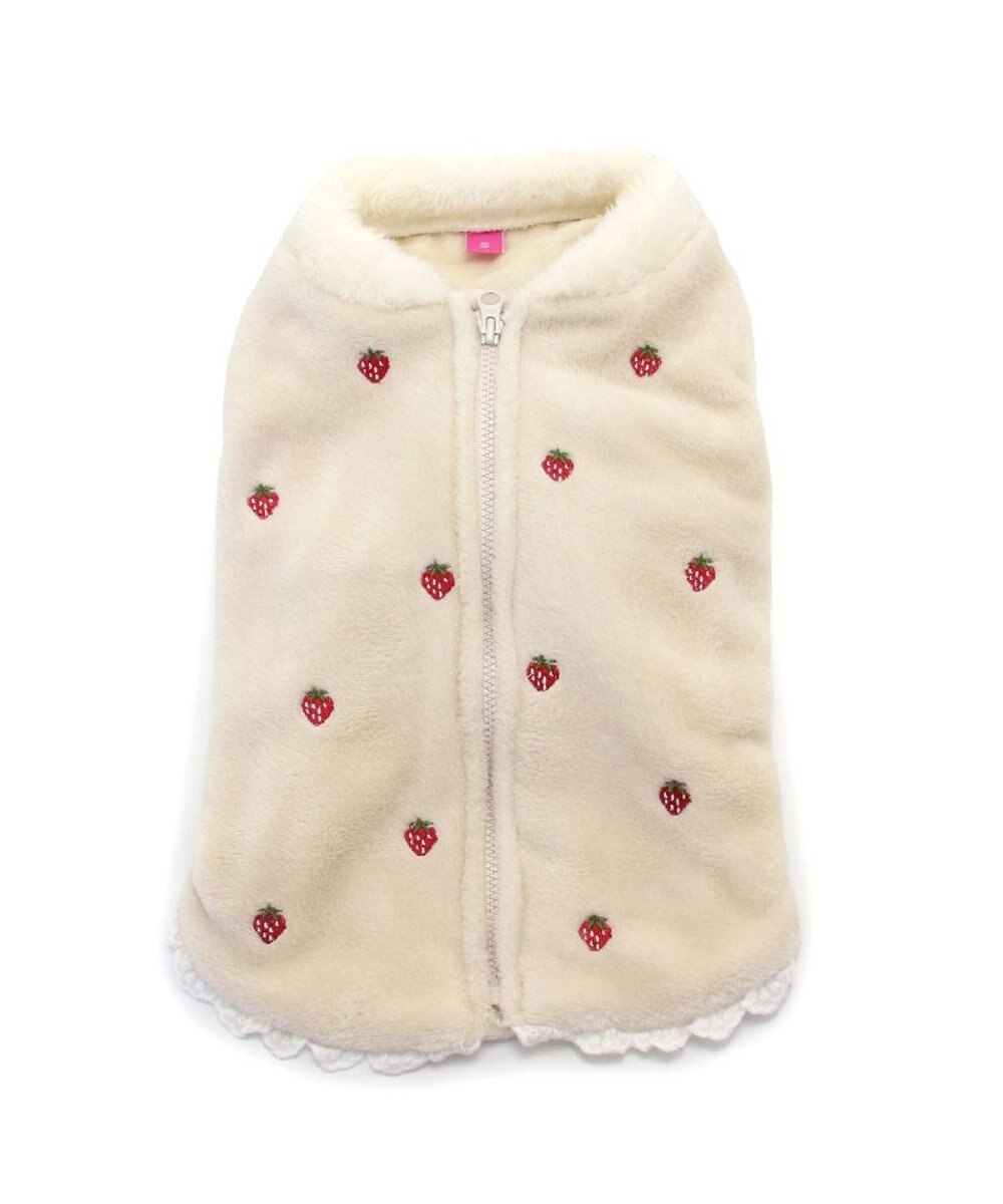 PET PARADISE ペットパラダイス 背中開き ベスト 苺 刺繍 中型犬 大型犬 