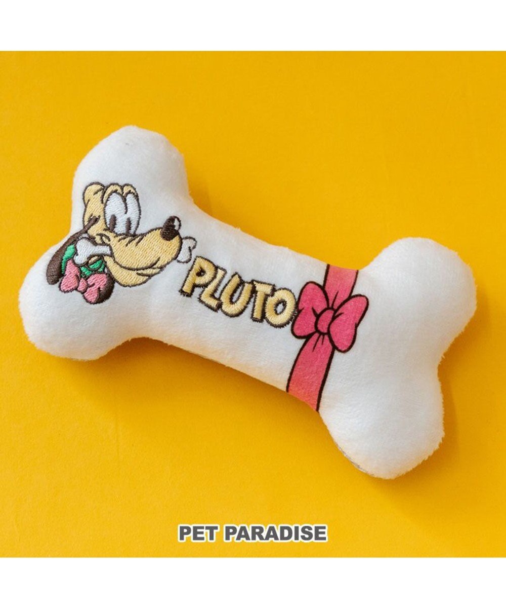 PET PARADISE ディズニー プルート リボン骨 トイ ホワイト