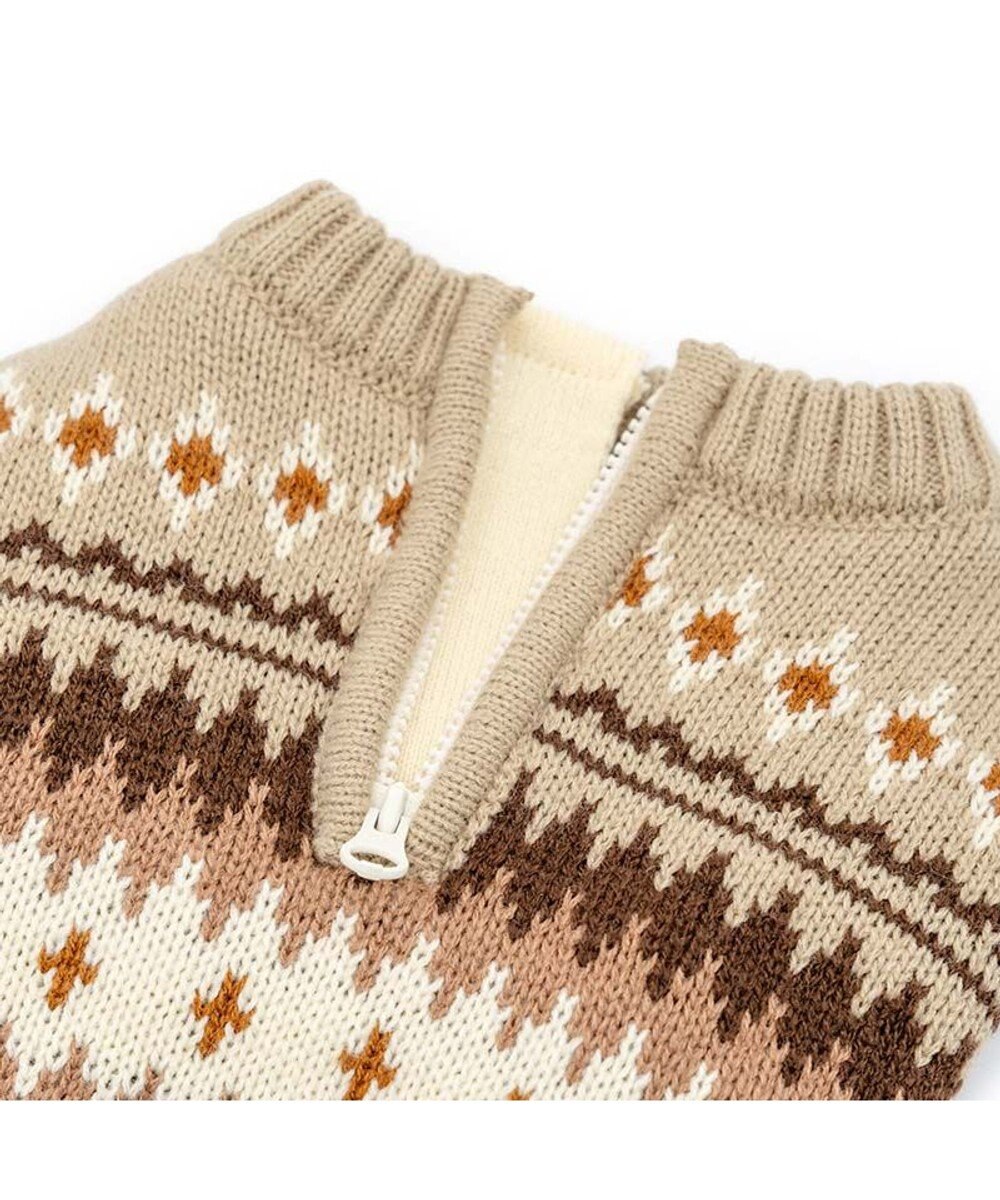 PET PARADISE ペットパラダイス ハーフジップアップ ニット 《モカ》 小型犬 