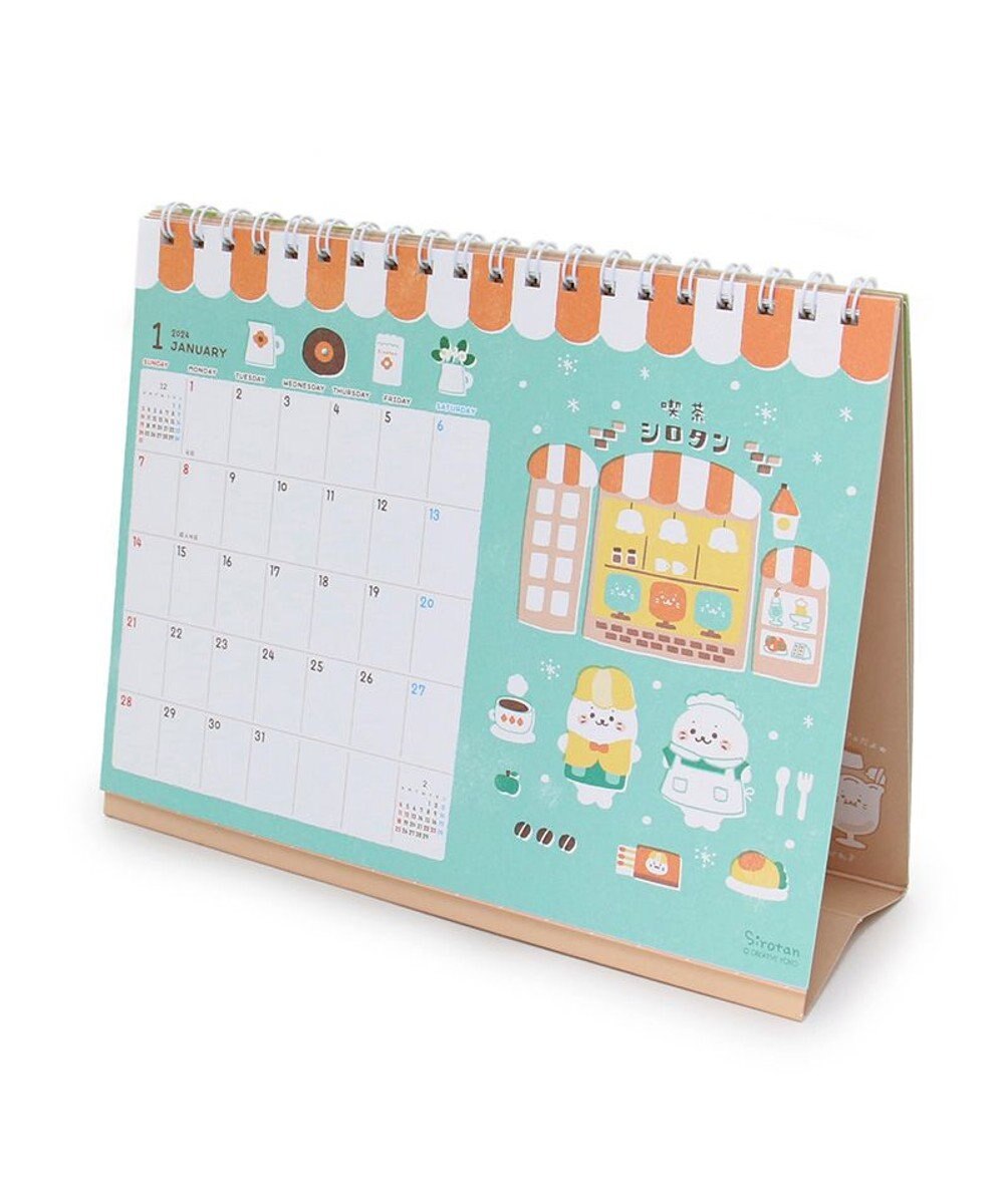 Mother garden しろたん 2024年 卓上カレンダー 《シロタン喫茶柄》 