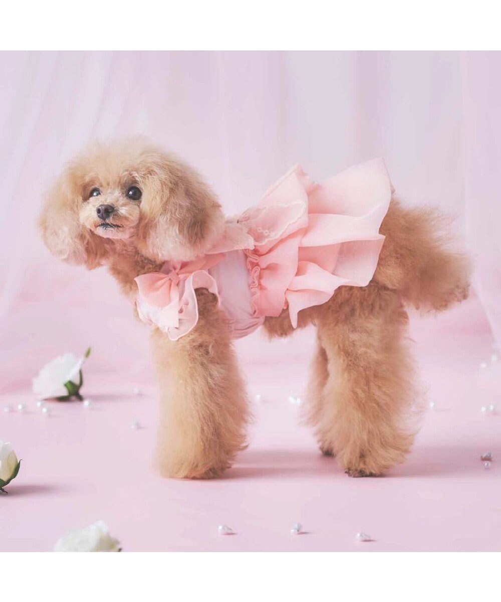 PET PARADISE cherircouture  接触冷感リボンワンピース《ピンク》 小型犬 