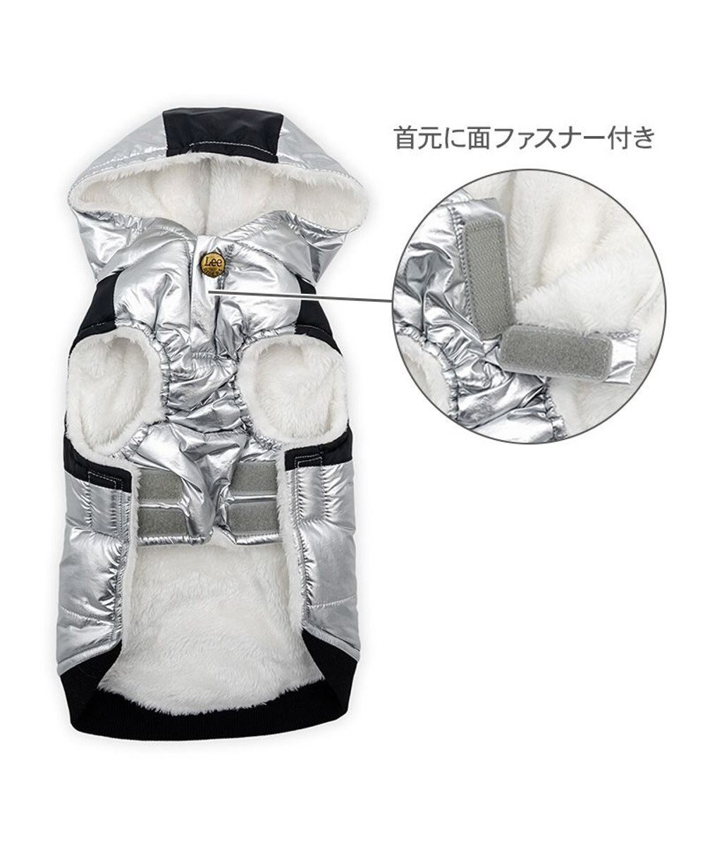 PET PARADISE Lee フード付 綿入れベスト 《シルバー》 中型犬 大型犬 