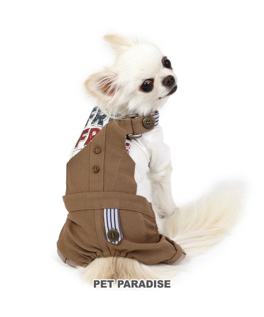 PET PARADISE 犬の服 犬 パンツ つなぎ 【小型犬】 2way  ブラウン  /  ホワイト ブラウン