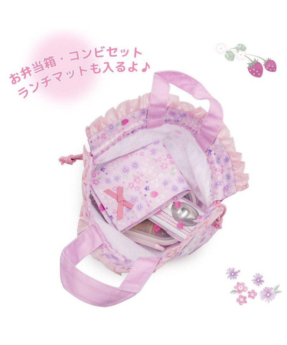 Mother garden マザーガーデン 野いちご ランチ巾着 《小花いちご柄》 