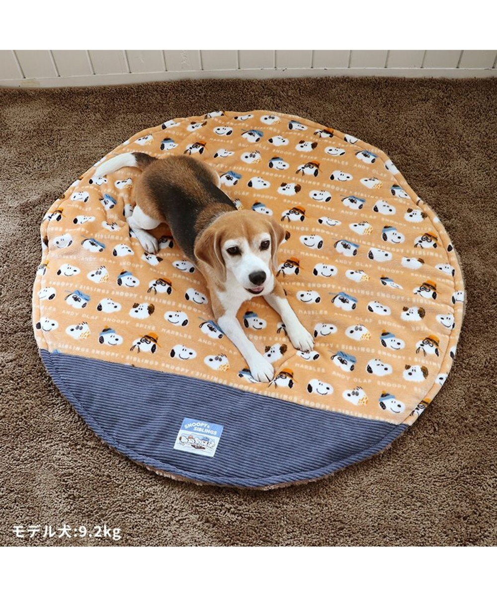 PET PARADISE スヌーピー 遠赤外線 ボアマット  丸型 《ブラザー柄》 (105cm) 