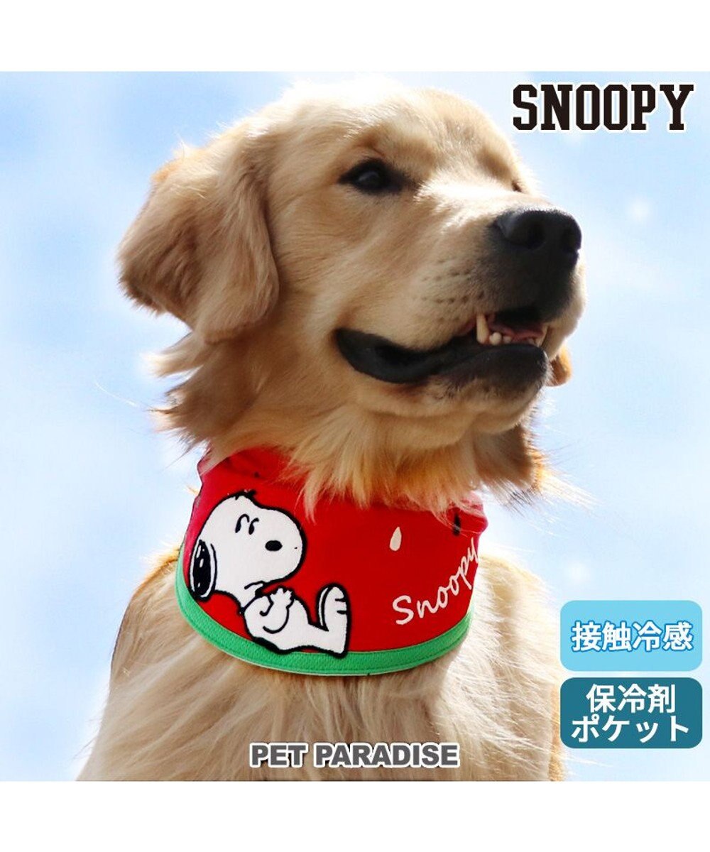 PET PARADISE スヌーピー スイカ柄 クールネック バンダナ 《保冷剤付き》【中型犬】【大型犬】