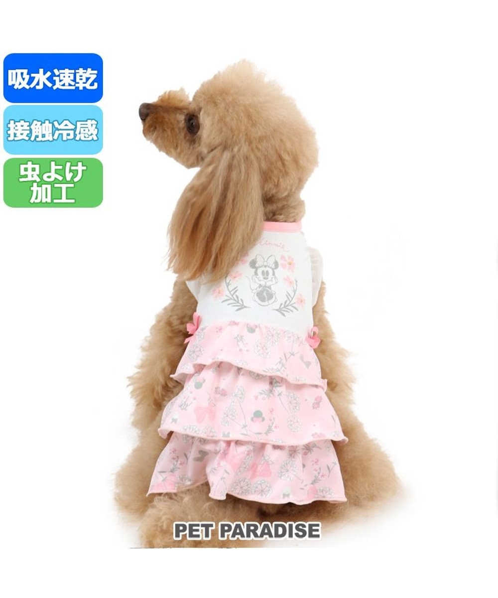 PET PARADISE 犬 夏服 ひんやり クール ペットパラダイス ディズニー ミニーマウス クール 接触冷感 虫よけ 花柄 ワンピース 〔小型犬〕 超小型犬 小型犬 天竺 ひんやり 夏 涼感 冷却 吸水速乾 クールマックス ピンク（淡）