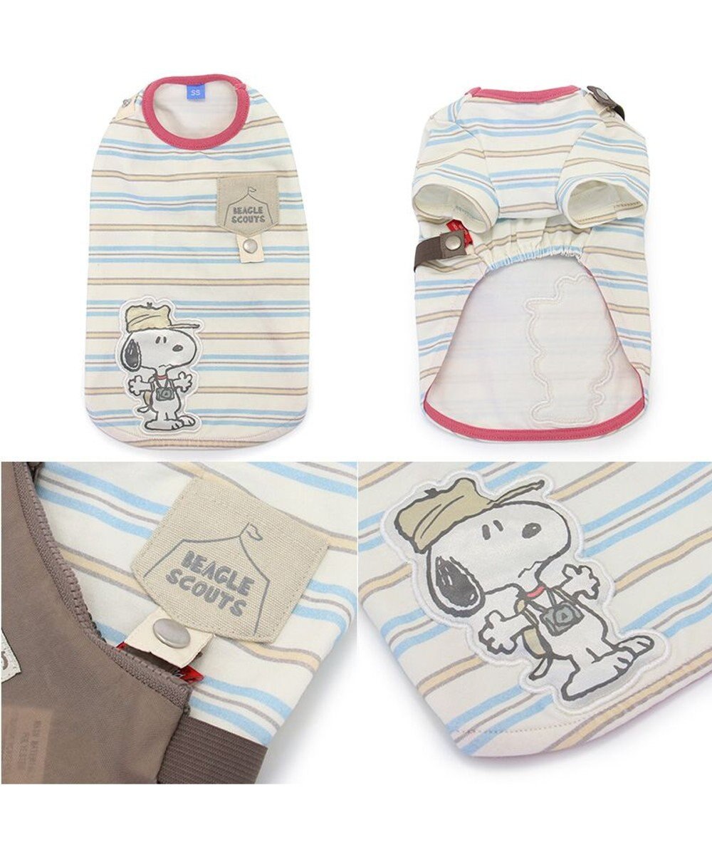 PET PARADISE スヌーピー お揃いTシャツ マルチボーダー《ホワイト》 小型犬 