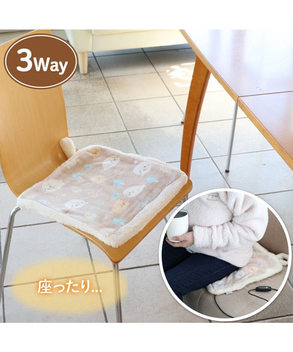 Mother garden しろたん USB ぽかぽか シートクッション ハンドウォーマー 38cm×35cm 