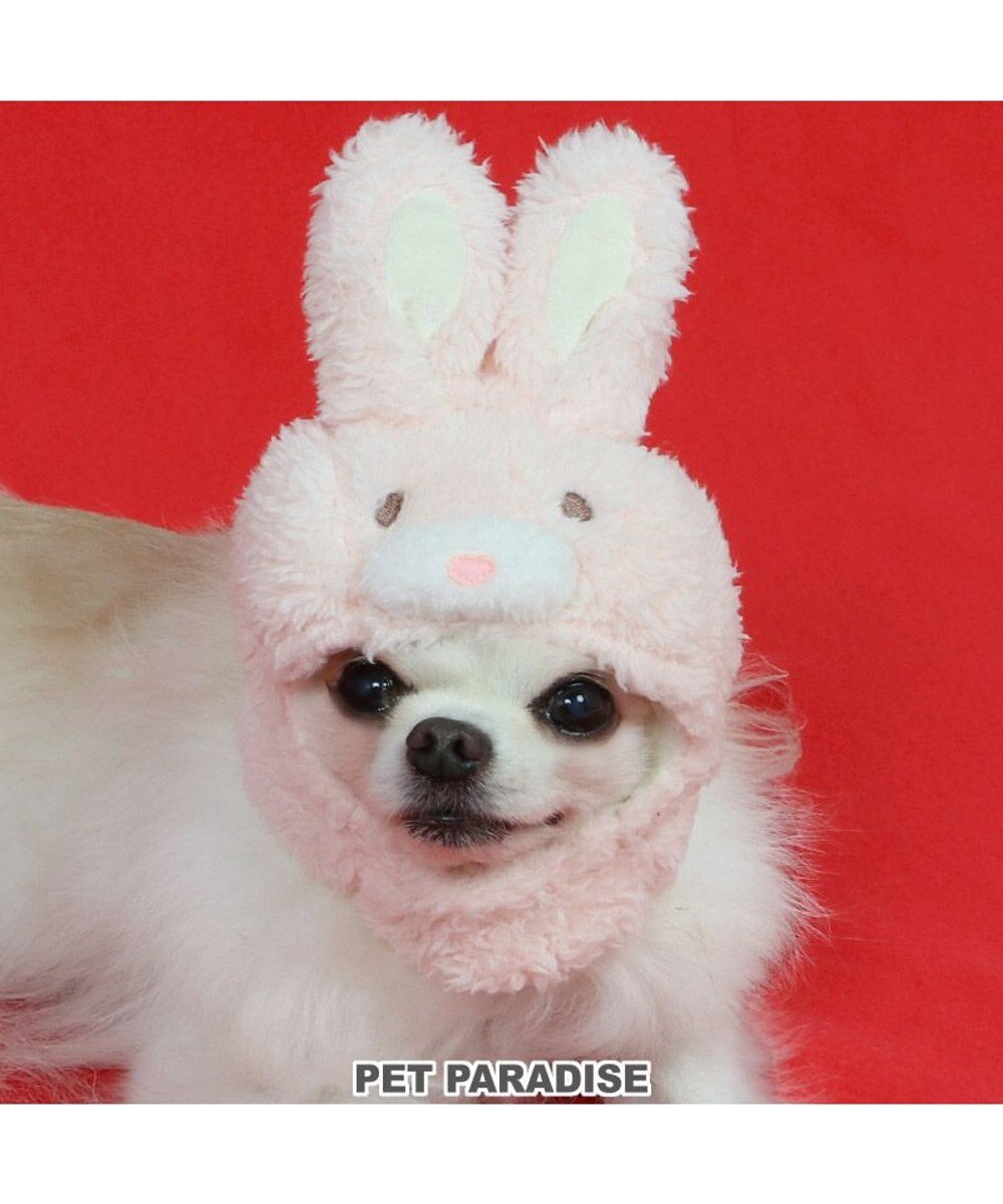 犬服 卯 犬 猫 帽子 ウサギ 【小型犬】 ピンク ホワイト / PET