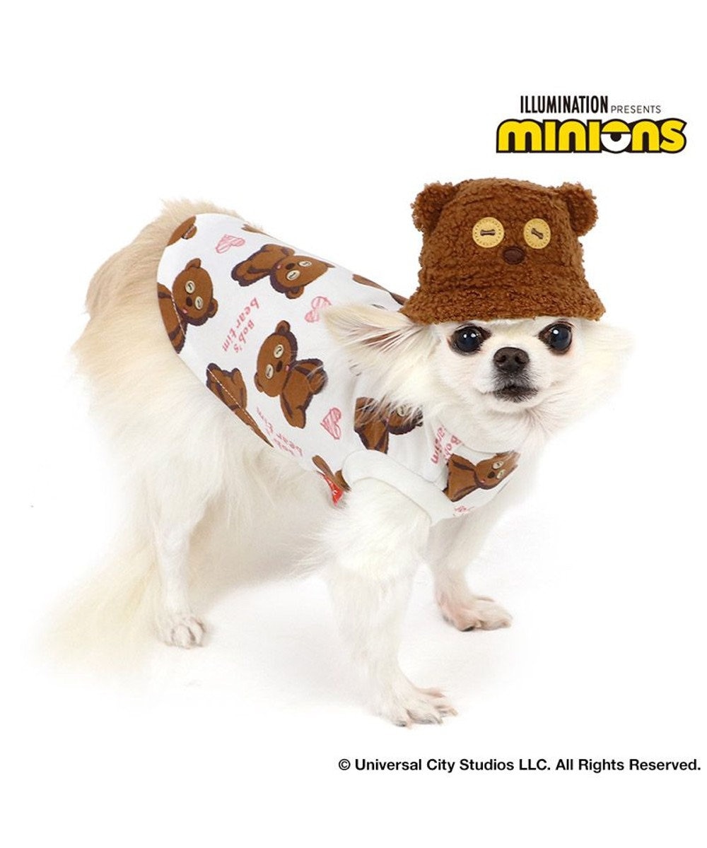 PET PARADISE ミニオン ティム バケットハット付き Tシャツ 小型犬 ブラウン