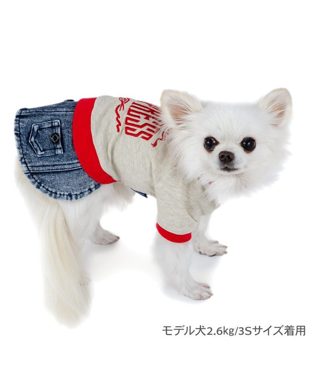PET PARADISE J.PRESS デニム風 スカートつなぎ 小型犬 