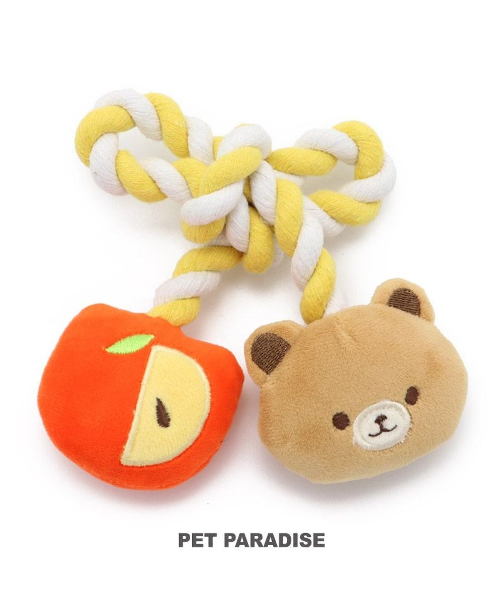 PET PARADISE ペットパラダイス くま りんご ロープ トイ　犬 おもちゃ 黄