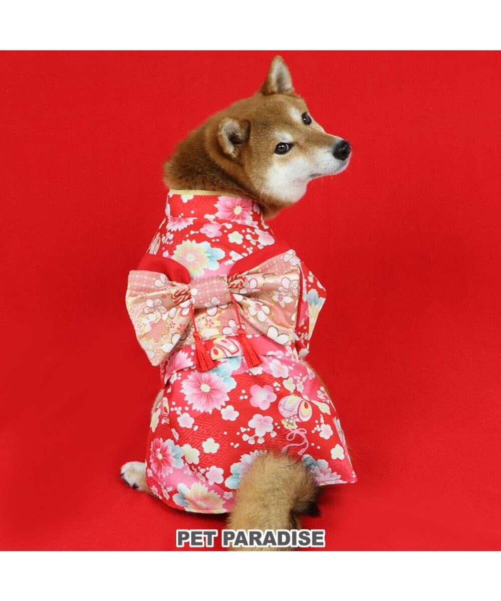 PET PARADISE 犬 服 着物 【中型犬】 【大型犬】 梅柄 赤