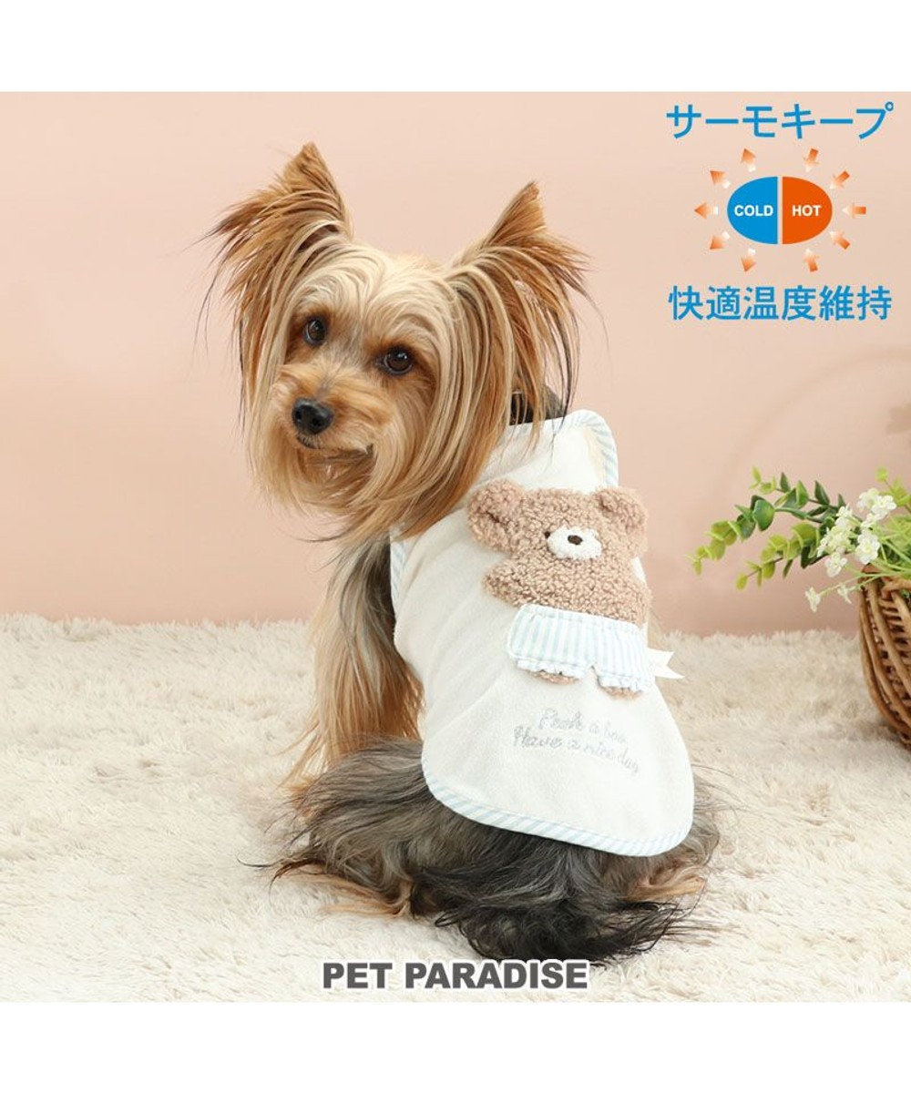 PET PARADISE ペットパラダイス サーモキープ タンクトップ  《くま パンツ柄》小型犬 白~オフホワイト