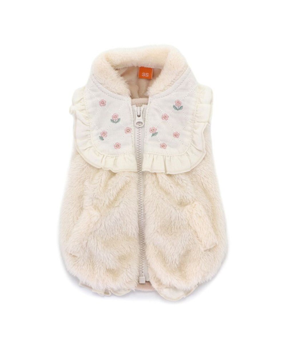 PET PARADISE ペットパラダイス ボア ジップベスト 《お花》 中型犬 大型犬