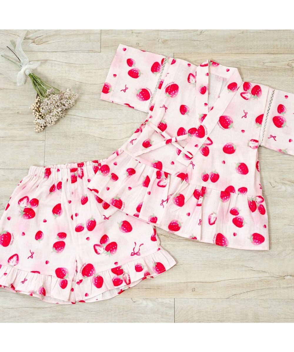 Mother garden 2025 マザーガーデン  野いちご 甚平  《水彩柄》 95～100cm 