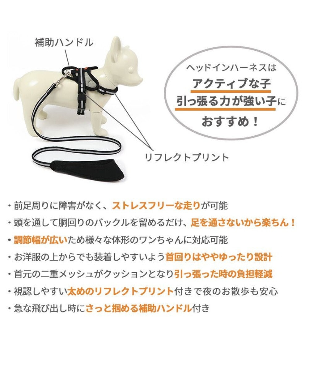 PET PARADISE ヘッドインハーネス  【SM】 オレンジ / ブルー 【中型犬】