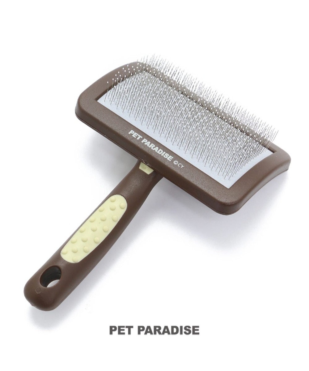 PET PARADISE ペットパラダイス スリッカーブラシ M 犬用 猫用 茶系