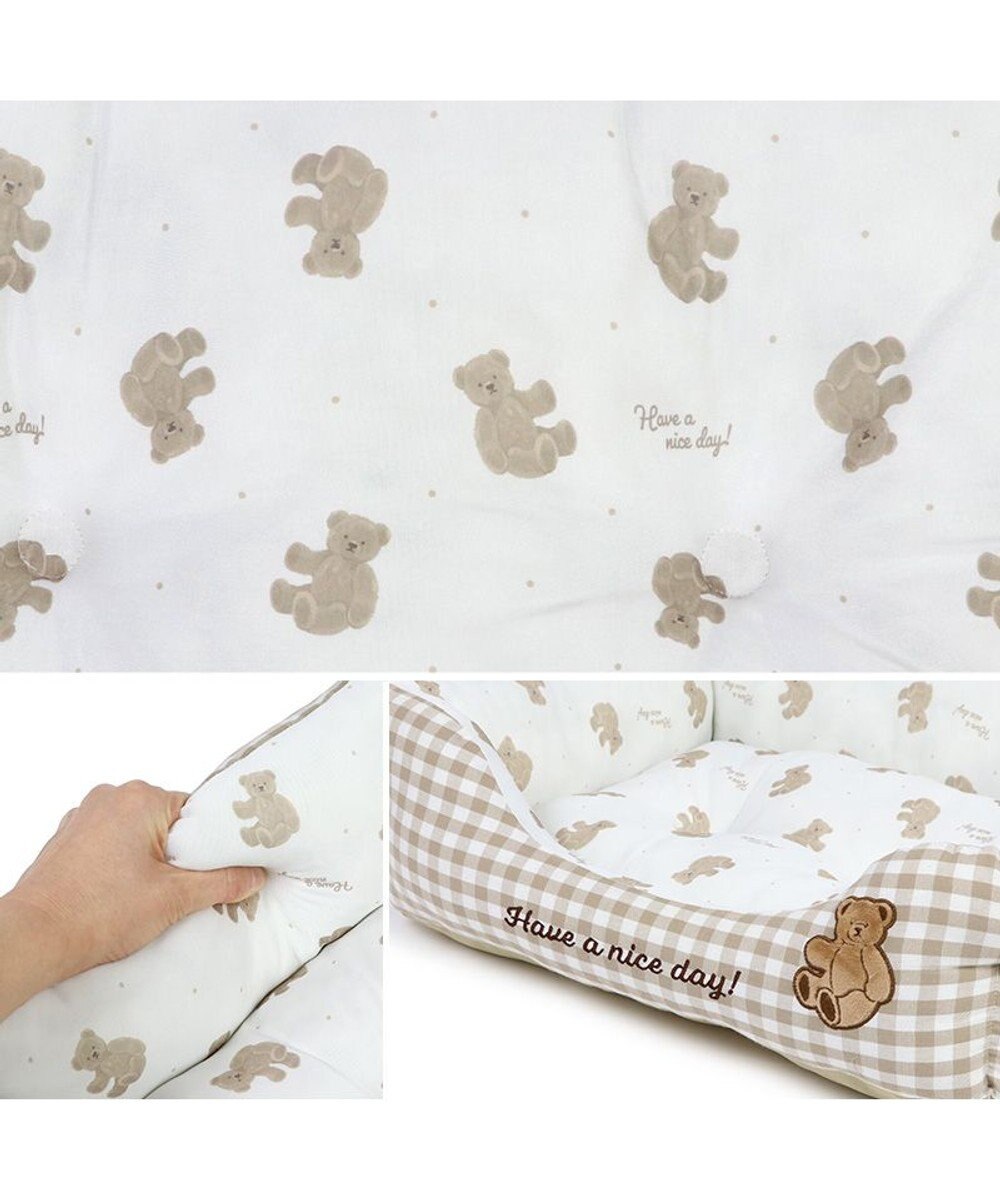 PET PARADISE ペットパラダイス  クール 四角カドラー 《くまチェック柄》 中型犬