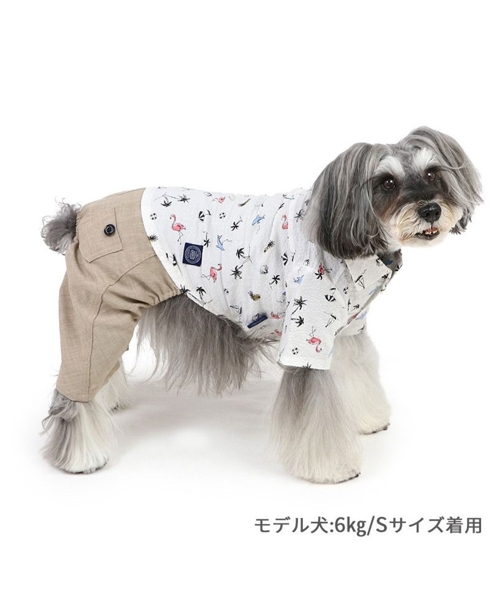 J.PRESS リップル パンツつなぎ 小型犬, ホワイト, ３Ｓ