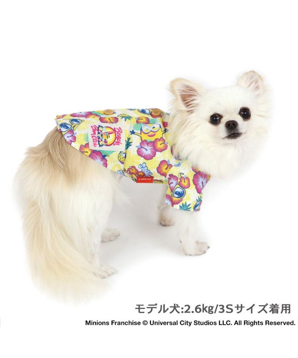 ミニオン ハイビスカス柄 アロハシャツ 【小型犬】, 黄, ３Ｓ