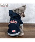 PET PARADISE J.PRESS ロゴ 裏起毛 パーカー 小型犬