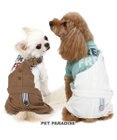 PET PARADISE 犬の服 犬 パンツ つなぎ 【小型犬】 2way  ブラウン  /  ホワイト