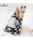 PET PARADISE ペットパラダイス 椿柄 浴衣 紺 中型犬 大型犬